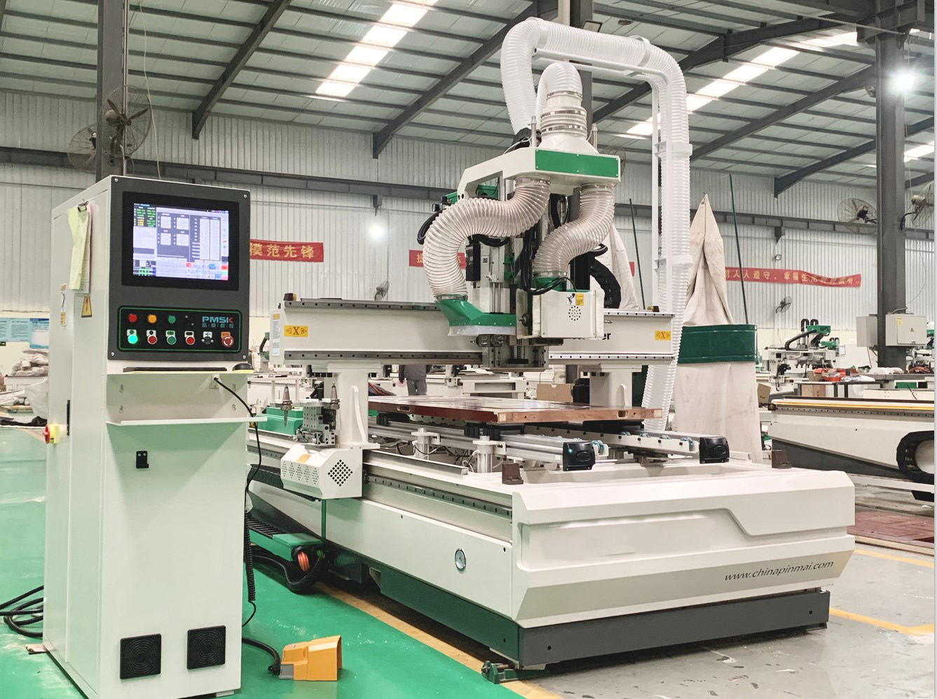 Wood door making machine